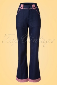 Banned Retro - 50s J'adore Trousers in Navy 2