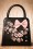 50s Carla Blossom Bow Handbag in Black and Pink