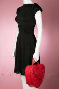 Banned Retro - 60s Lala Love Heart Bag in Dark Red 8