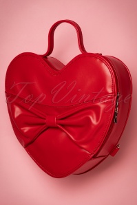 Banned Retro - Lala Love Heart Bag in donkerrood 2