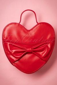 Banned Retro - Lala Love Heart Bag in donkerrood