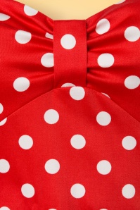 Lady V by Lady Vintage - 50s Spotty Polkadot Swing Dress in Red 4