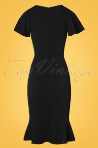 Vintage Chic for Topvintage - 50s Peggy Waterfall Pencil Dress in Black 5