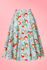 Bunny - 50s Somerset Apples Swing Skirt in Blue 5