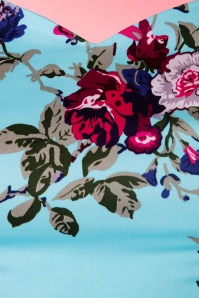 Hearts & Roses - Bonnie Swing-Kleid mit Blumenmuster in Hellblau 4