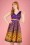 50s Valerie Sunflowers Swing Dress in Purple