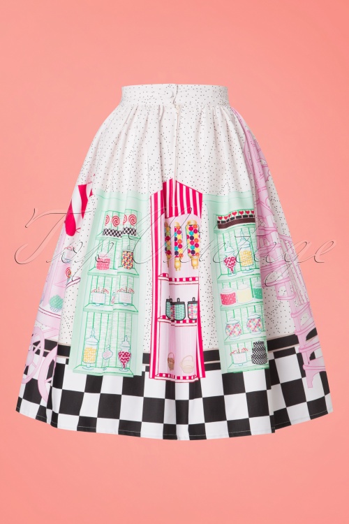 Unique Vintage - Candy Shop Swing Skirt Années 50 en Multi 4