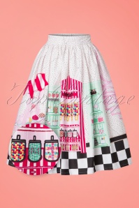 Unique Vintage - 50s Candy Shop Swing Skirt in Multi 3