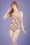 Bettie Page Swimwear - 50s Romance Floral One Piece Swimsuit in Cream 3