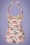 Bettie Page Swimwear - 50s Romance Floral One Piece Swimsuit in Cream 5