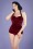 Girl Howdy - 50s Classic Sheath Velvet Swimsuit in Burgundy