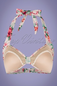 Bettie Page Swimwear - 50s Romance Floral Bikini in Cream 9