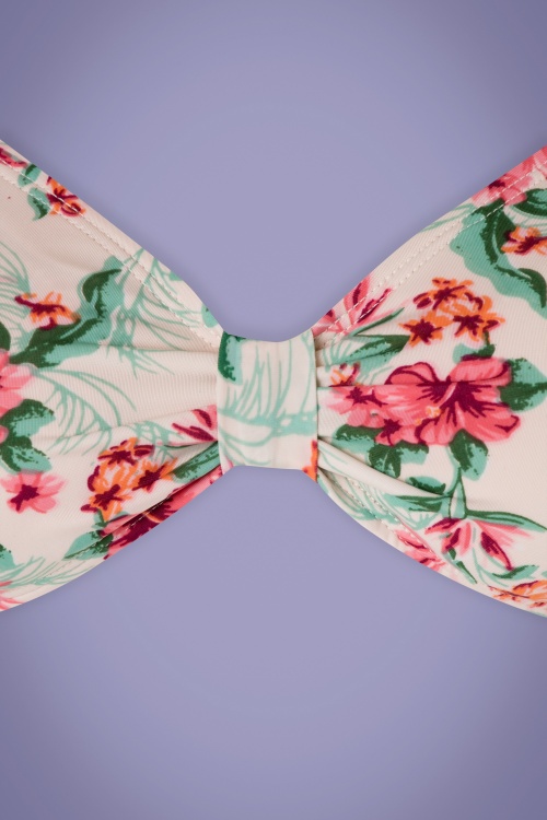 Bettie Page Swimwear - Romantischer Bikini mit Blumenmuster in Creme 5
