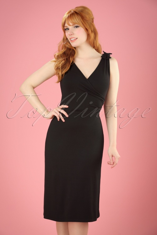 Topvintage Boutique Collection - 50s The Janice Dress in Black