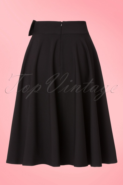 Daisy Dapper - TopVintage Exclusive ~ 50s Bonnie Bow Swing Skirt in Black 3