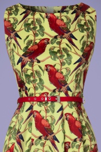 Lady V by Lady Vintage - Aline Unique Parrots theejurk in limoengroen 4