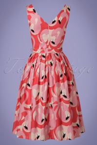 Victory Parade - TopVintage Exclusive ~ Flamingo-Swing-Kleid in Pink 5