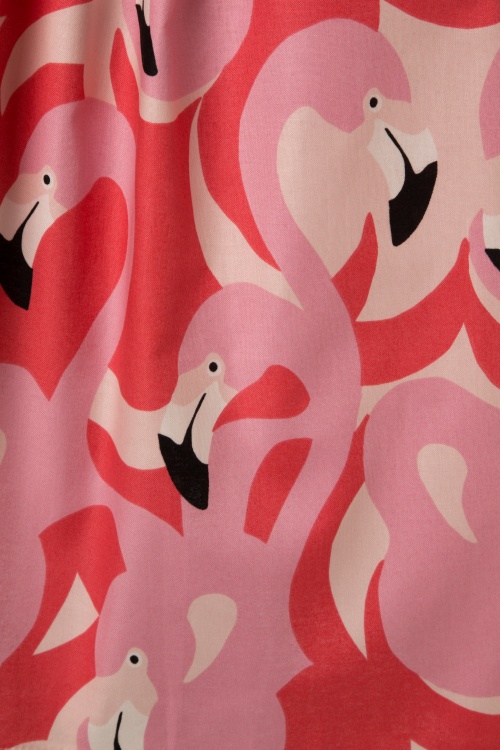 Victory Parade - TopVintage Exclusive ~ Flamingo-Swing-Kleid in Pink 4