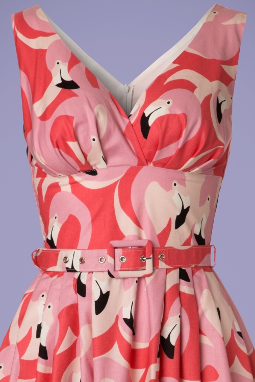 Victory Parade - TopVintage Exclusive ~ Flamingo Swing Dress Années 50 en Rose 3
