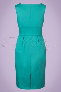 Dolly and Dotty - 50s Pauline Pencil Dress in Turquoise 5