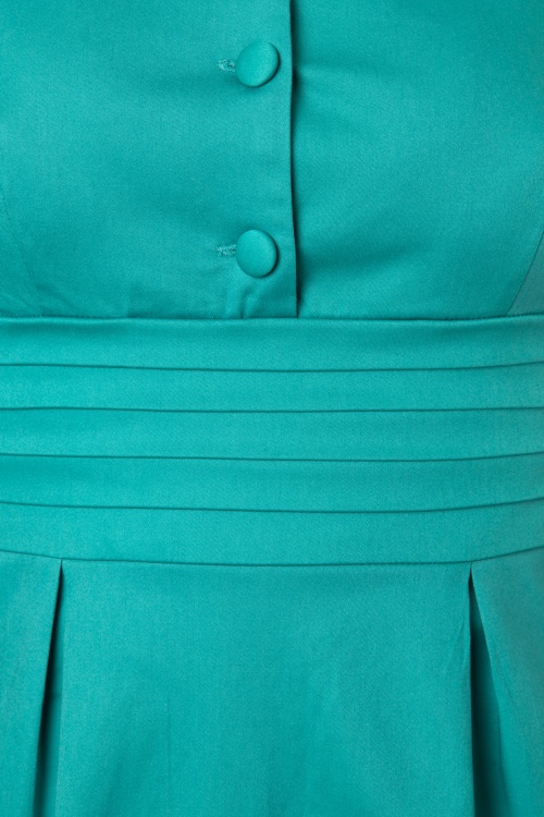 Dolly and Dotty - 50s Pauline Pencil Dress in Turquoise 4
