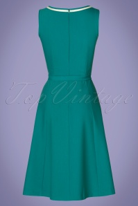 Daisy Dapper - Iris A-Line Dress Années 60 en Bleu Turquoise 6