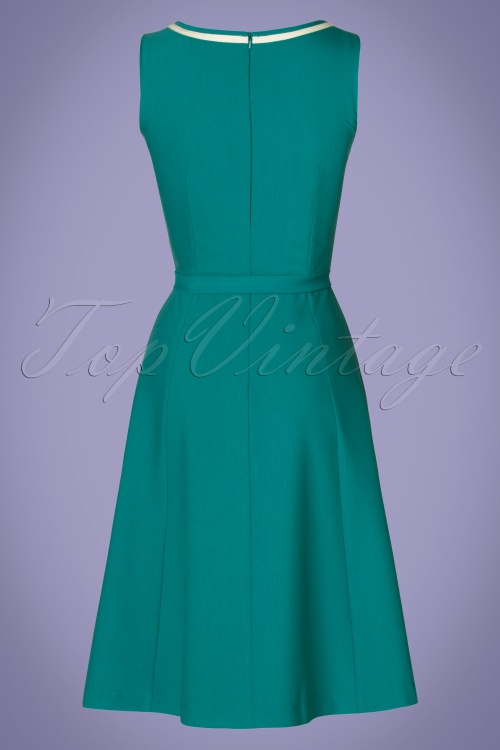 Daisy Dapper - Iris A-Linien-Kleid in Blaugrün 6