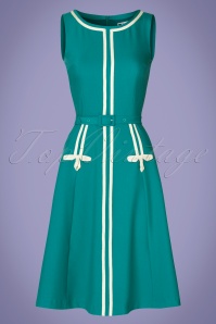 Daisy Dapper - Iris A-Linien-Kleid in Blaugrün 3
