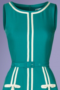 Daisy Dapper - Iris A-Linien-Kleid in Blaugrün 4