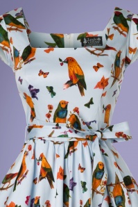 Lady V by Lady Vintage - Love Birds Swing-Kleid in Hellblau 3