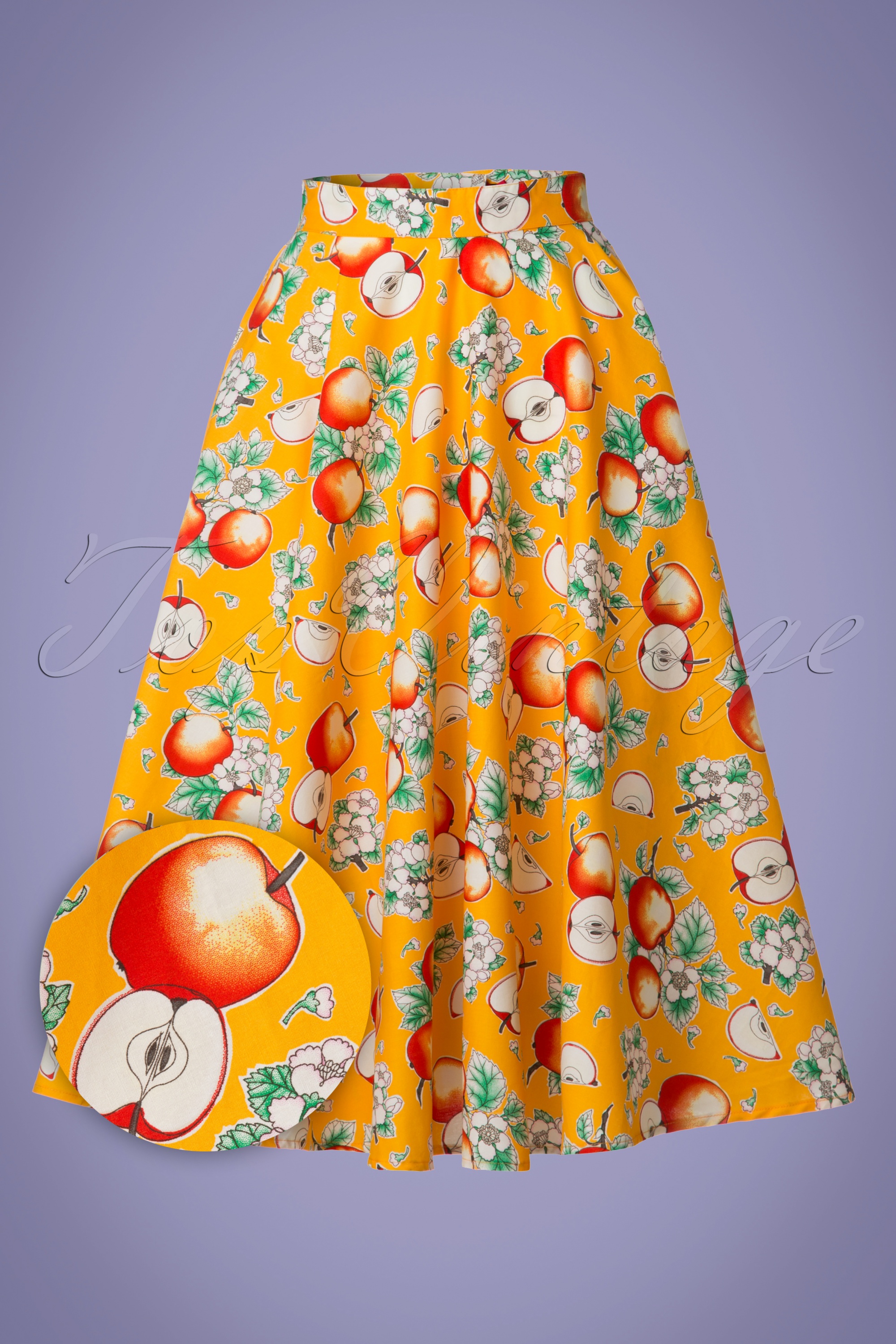 Bunny 50s Somerset Apples Swing Skirt in Orange | Shop at