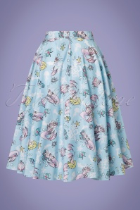 Bunny - 50s Andrina Mermaid Swing Skirt in Pastel Blue 5