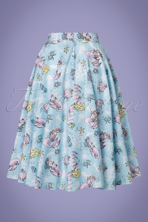 Bunny - Andrina Mermaid Swing Skirt Années 50 en Bleu Pastel 5