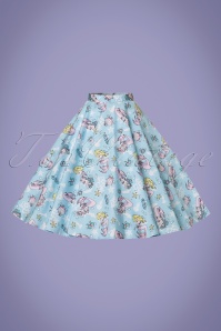 Bunny - 50s Andrina Mermaid Swing Skirt in Pastel Blue 3