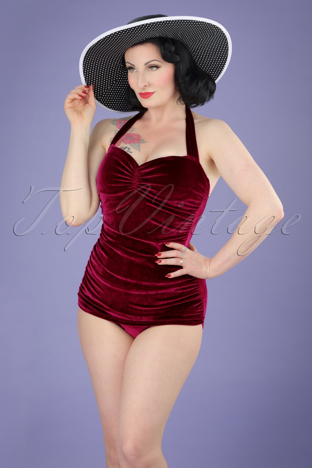 burgundy bathing suit top