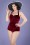 Girl Howdy - Classic Sheath Velvet Swimsuit Années 50 en Bordeaux 2