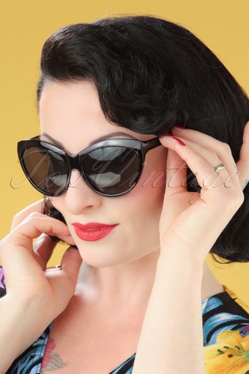 So Retro - 50s So Retro Big Cat Sunglasses in Black