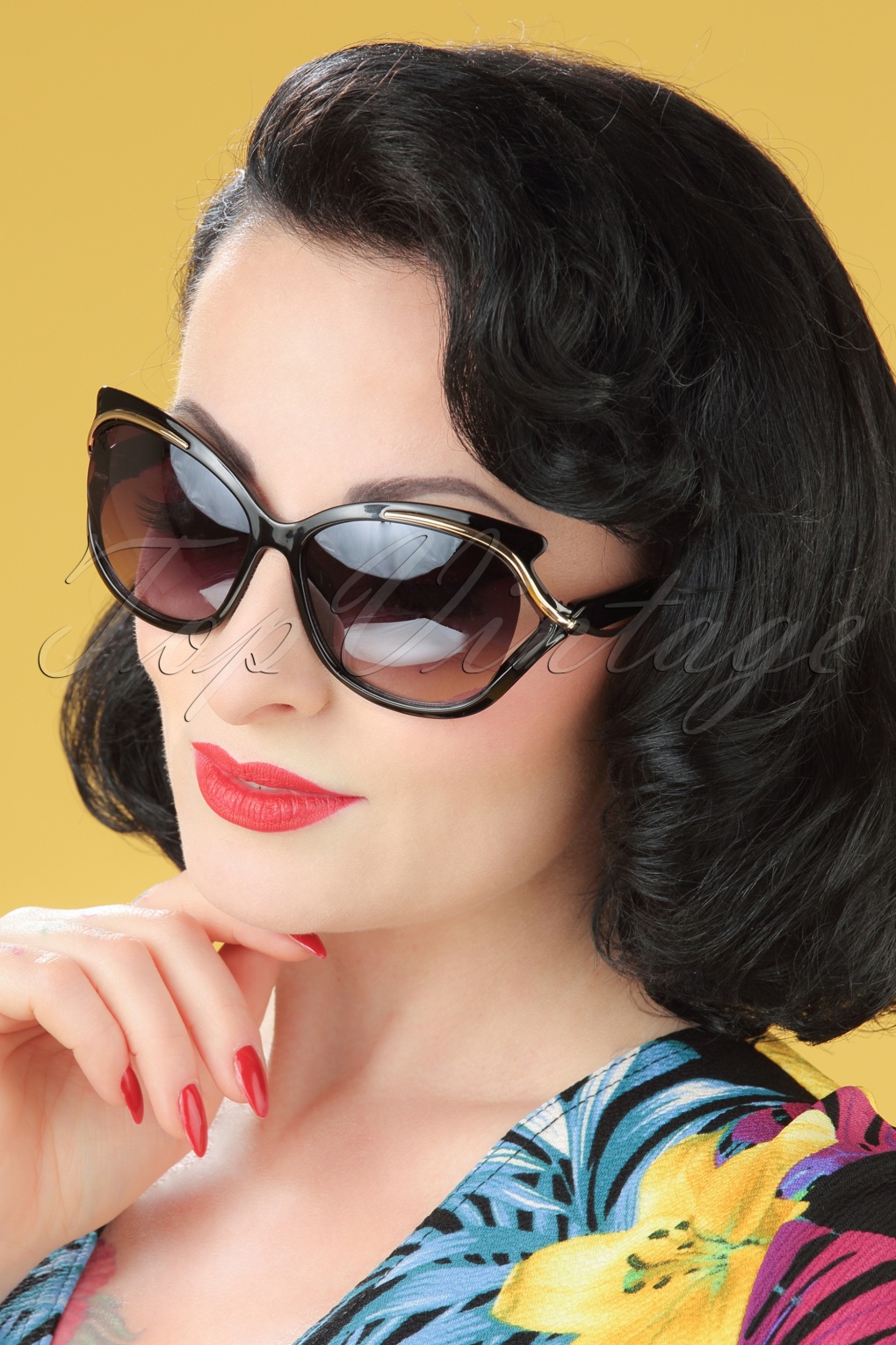 50s So Retro Milano Sunglasses In Black 