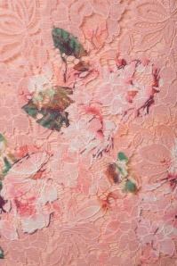 Little Mistress - 60s Floral Lace Pencil Dress in Pink  5