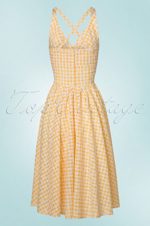 Miss Candyfloss - 50s Margita Daisy Swing Dress in Yellow 5