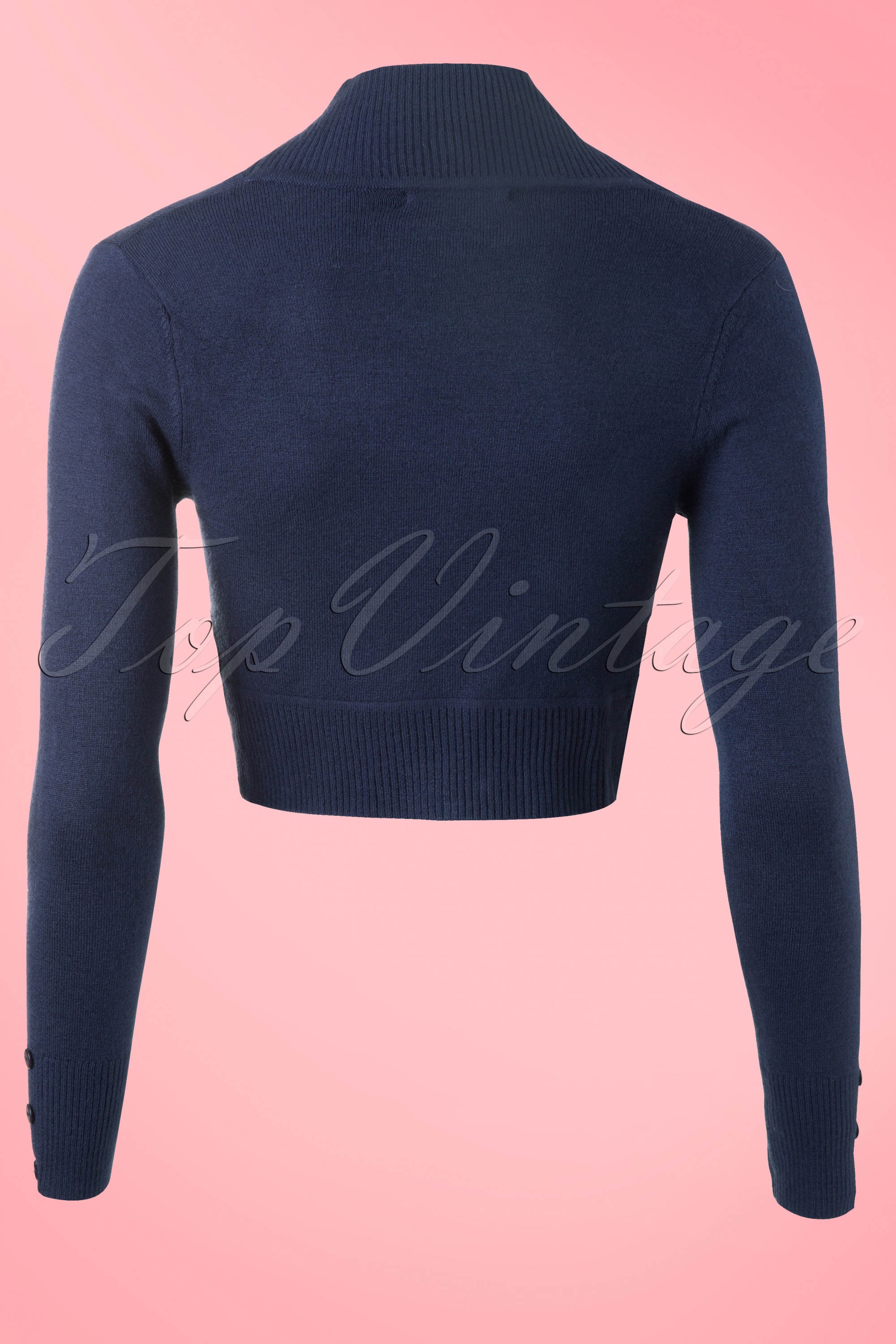 Collectif Clothing - Jean gebreide bolero in marineblauw 4