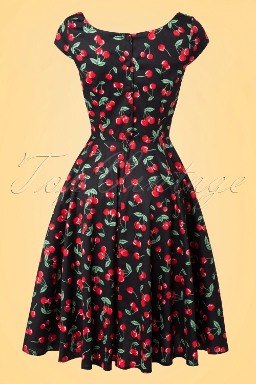 Bunny - 50s Cherry Pop Swing Dress in Black 8