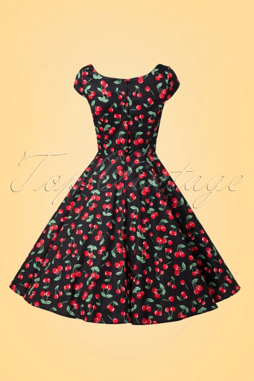 Bunny - 50s Cherry Pop Swing Dress in Black 9