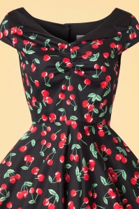 Bunny - Cherry Pop Swing Dress Années 50 en Noir 6