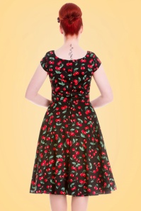 Bunny - Cherry Pop Swing Dress Années 50 en Noir 7