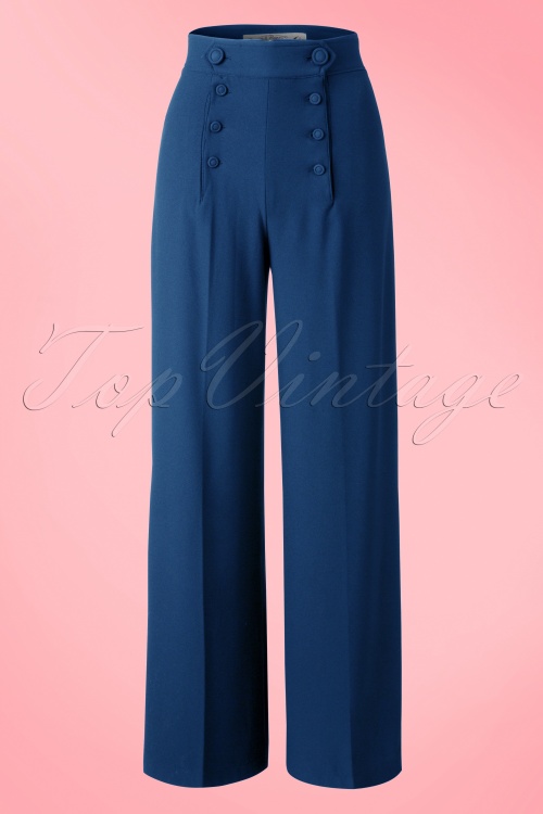 Bunny - 40s Nelly Bly Sailor Trousers in Navy 2