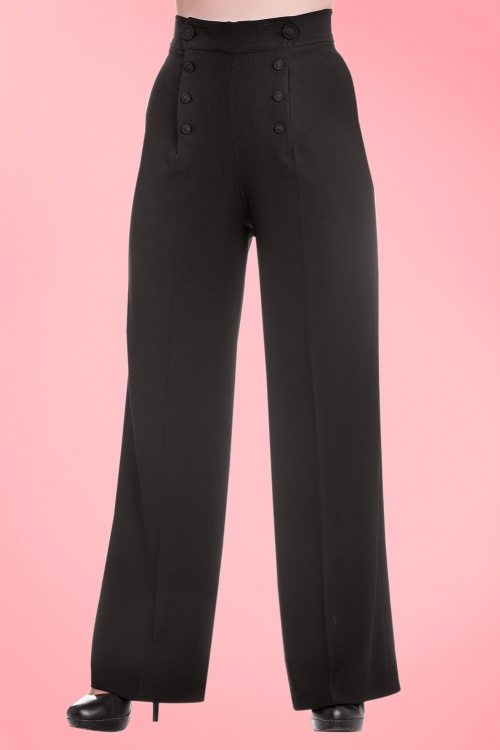 Bunny - 40s Nelly Bly Classy Trousers in Black 5