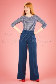 Bunny - 40s Nelly Bly Sailor Trousers in Navy