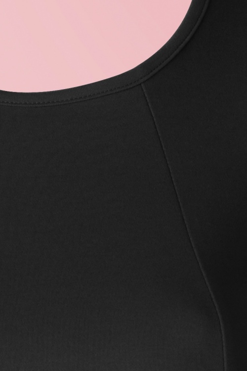 Collectif Clothing - Alice Plain T-Shirt Années 50 en Noir 4