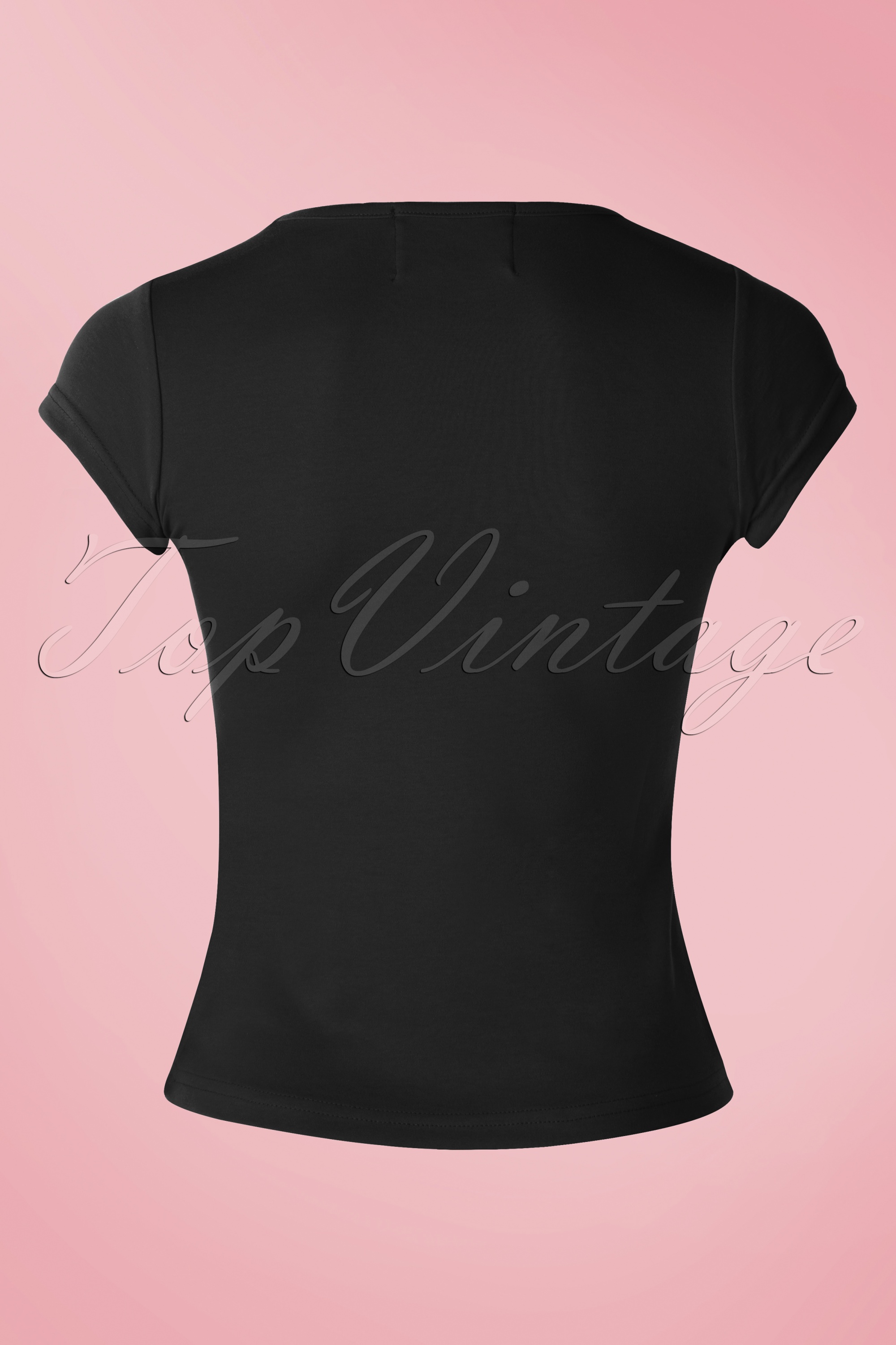 Collectif Clothing - Alice effen T-shirt in zwart 3